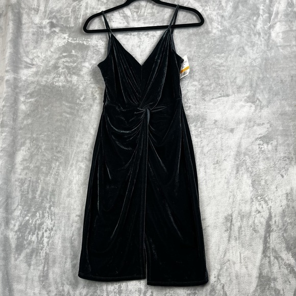 Soprano Women Dress Velvet Olive Green Size Small Whimsical Sleeveless - Picture 3 of 13